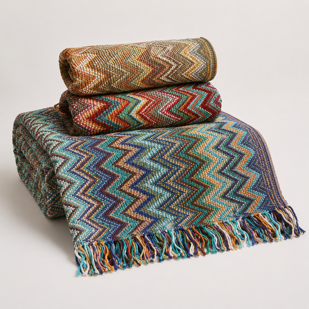 Boho Chevron Woven Throw Blanket