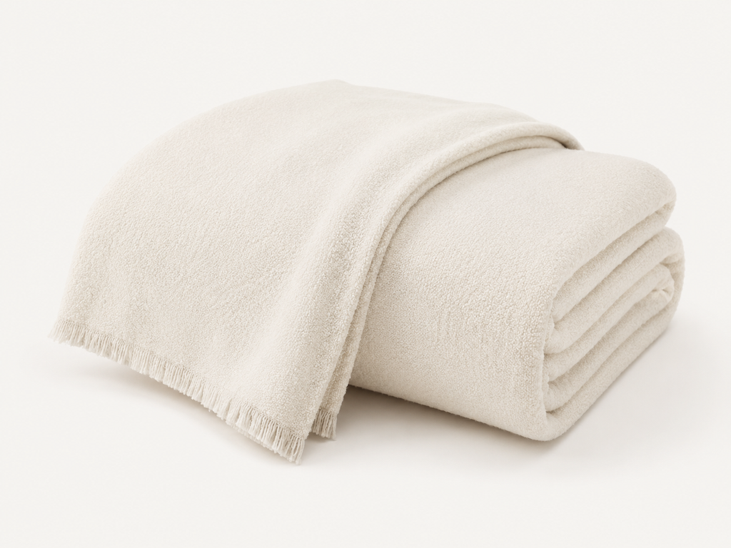 Soft Ivory Textured Sofa Throw