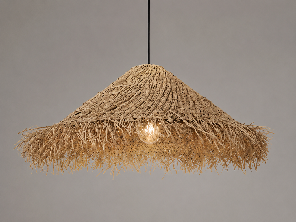 Raffia Fringe Pendant Light