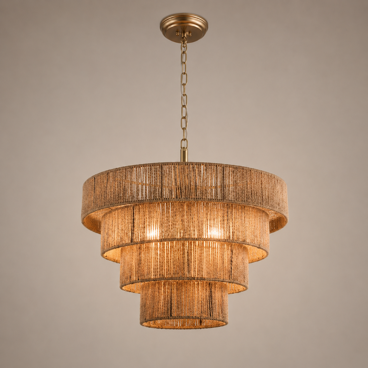 Tiered Woven Pendant Chandelier
