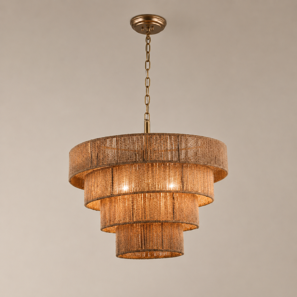 Tiered Woven Pendant Chandelier