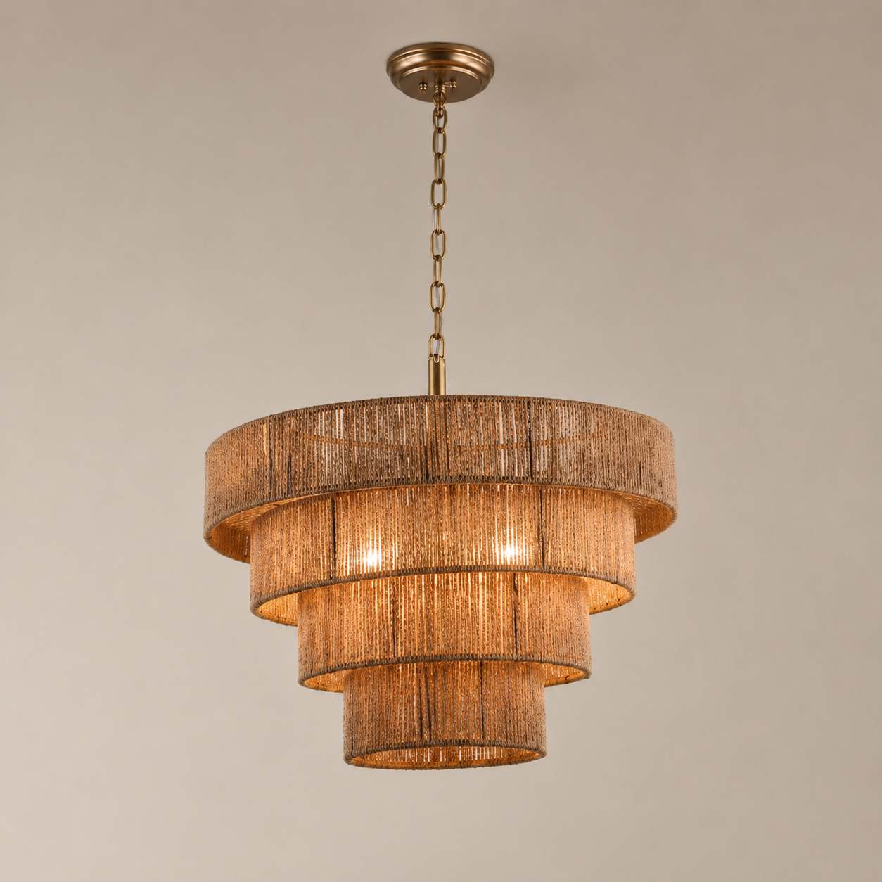 Tiered Woven Pendant Chandelier