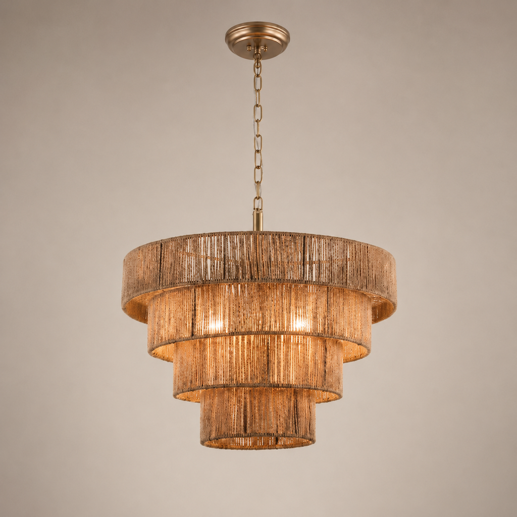 Tiered Woven Pendant Chandelier