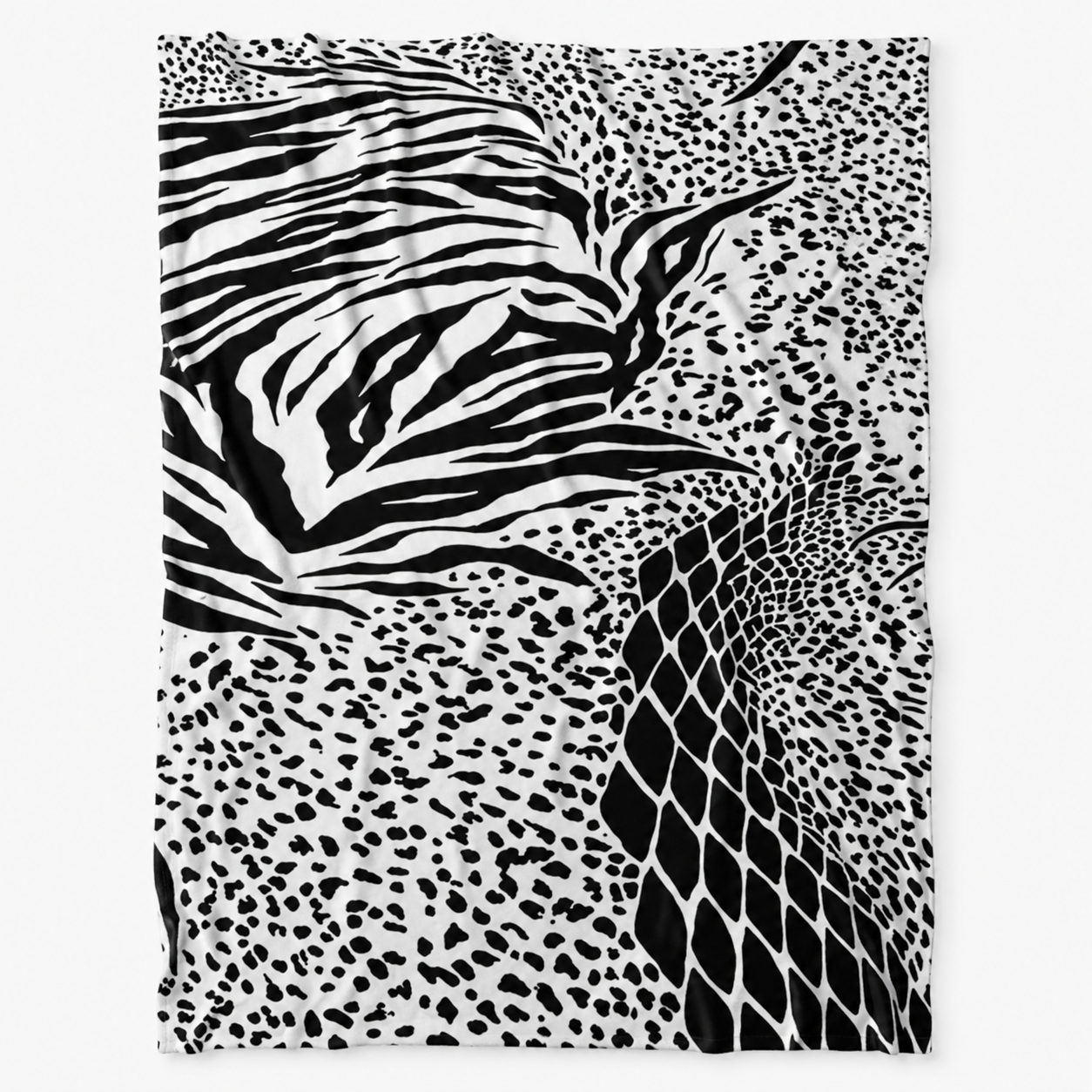 Monochrome Safari Print Throw
