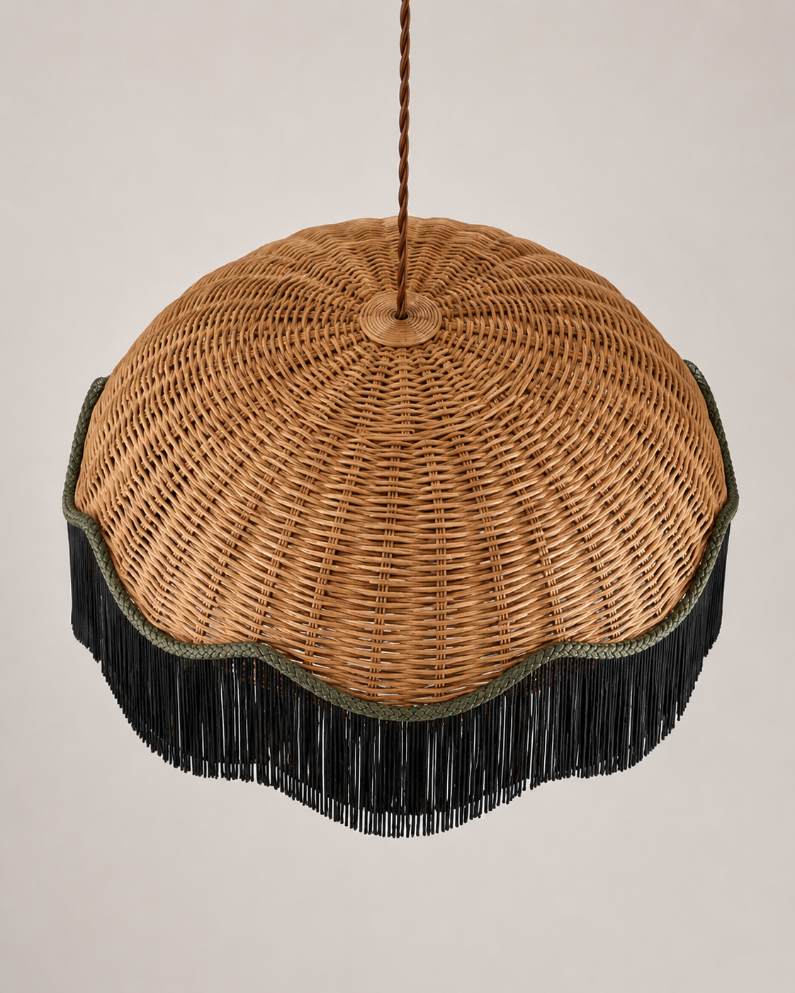 Rattan Fringe Pendant Light