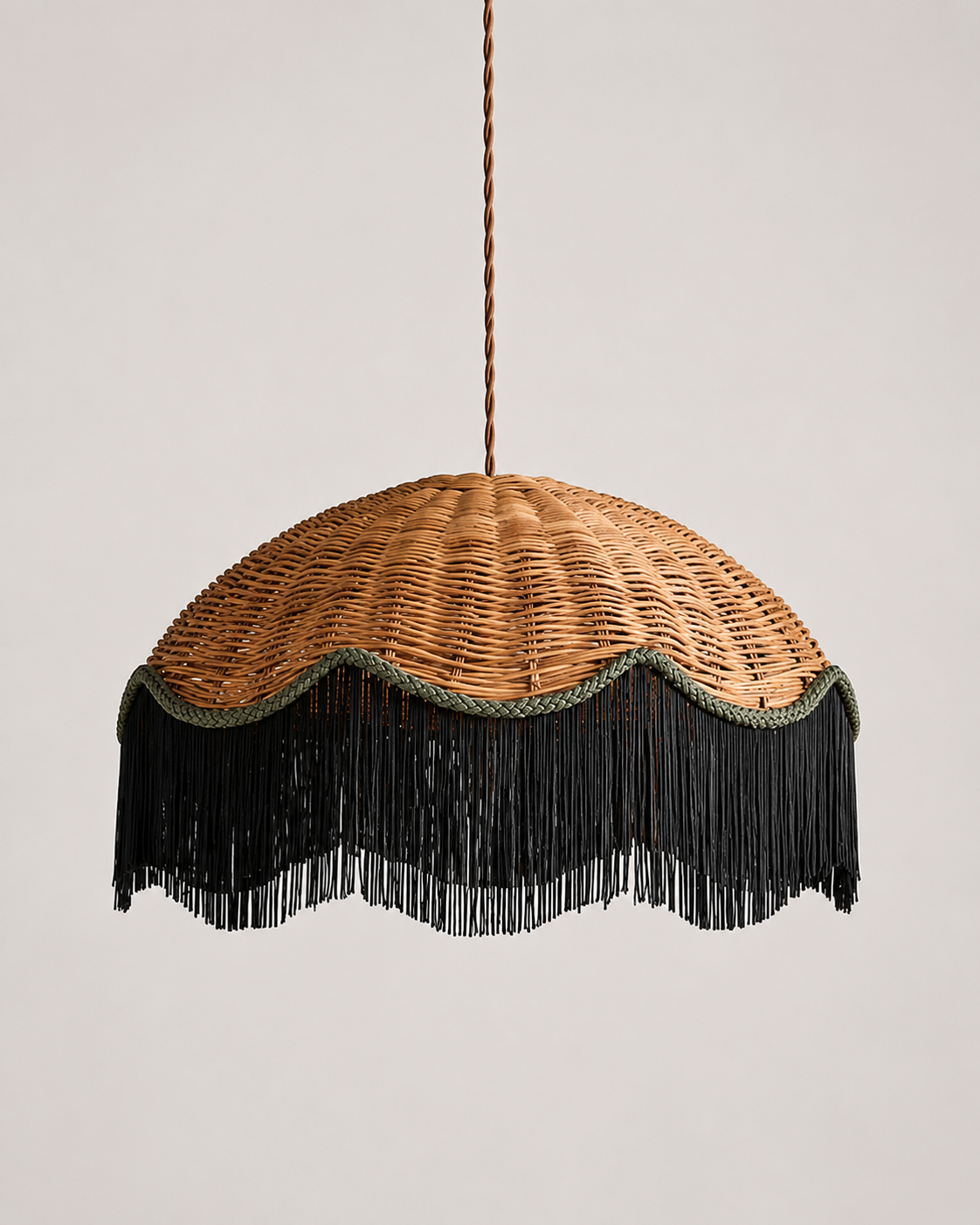 Rattan Fringe Pendant Light