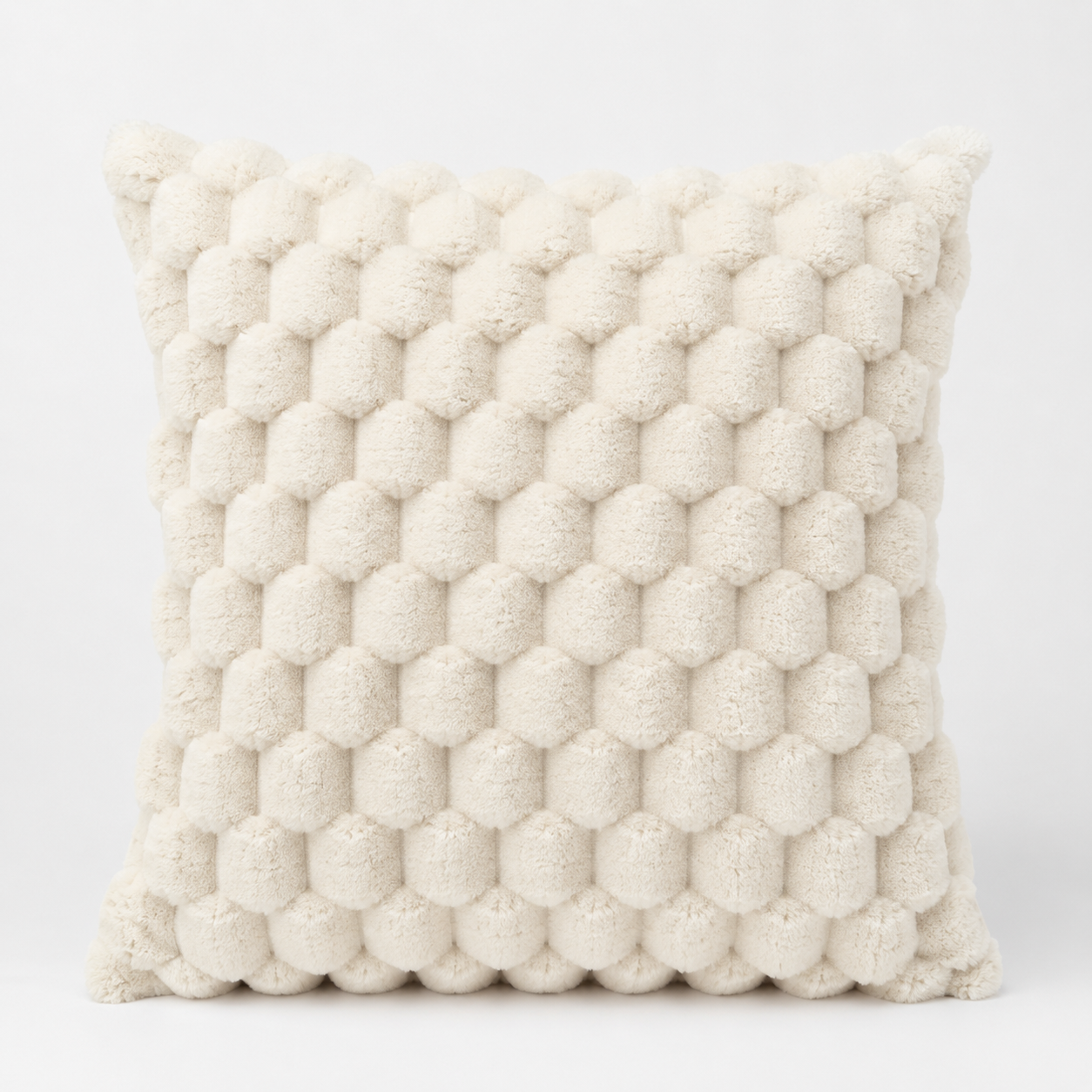 Ivory Plush Tufted Pillow Cover