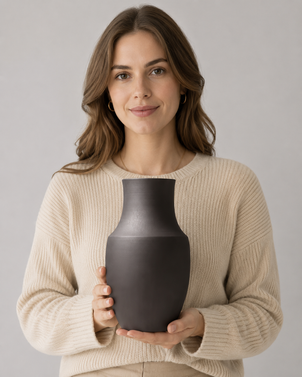 Matte Ceramic Decorative Vase - Front