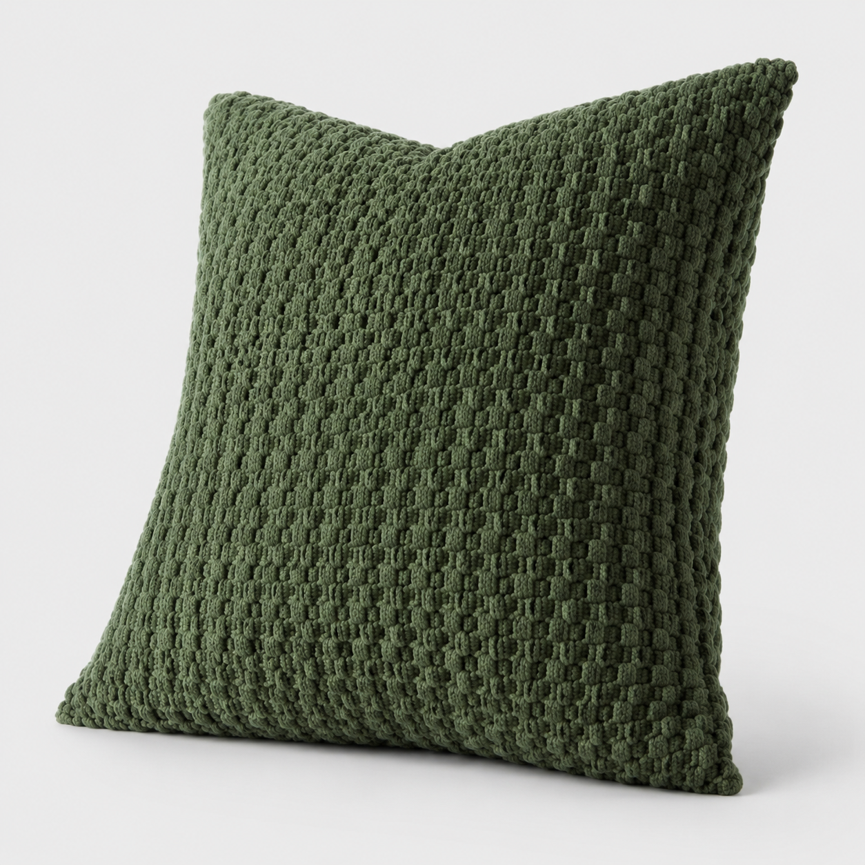 Olive Green Chunky Knit Pillow
