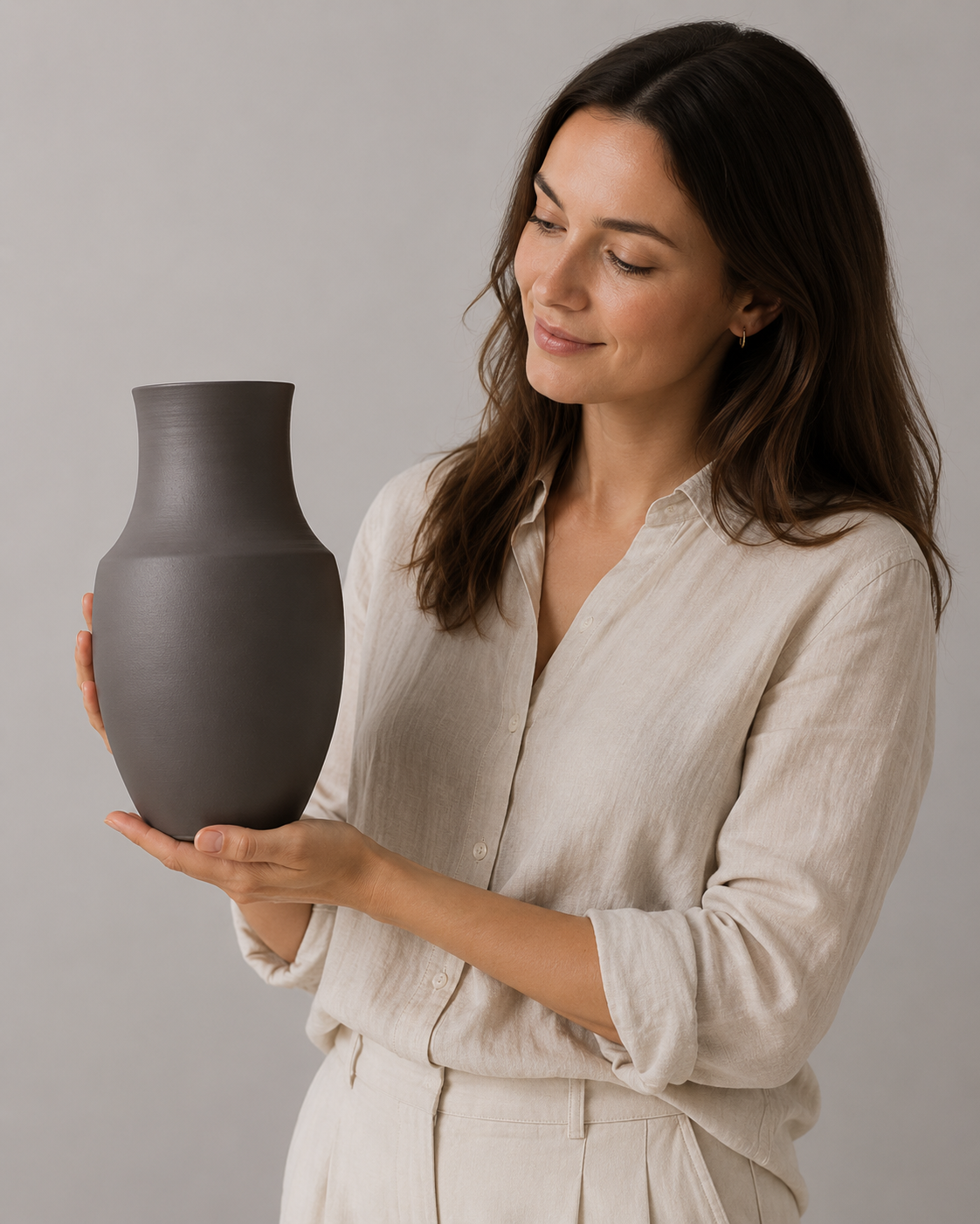 Matte Ceramic Decorative Vase - Detail