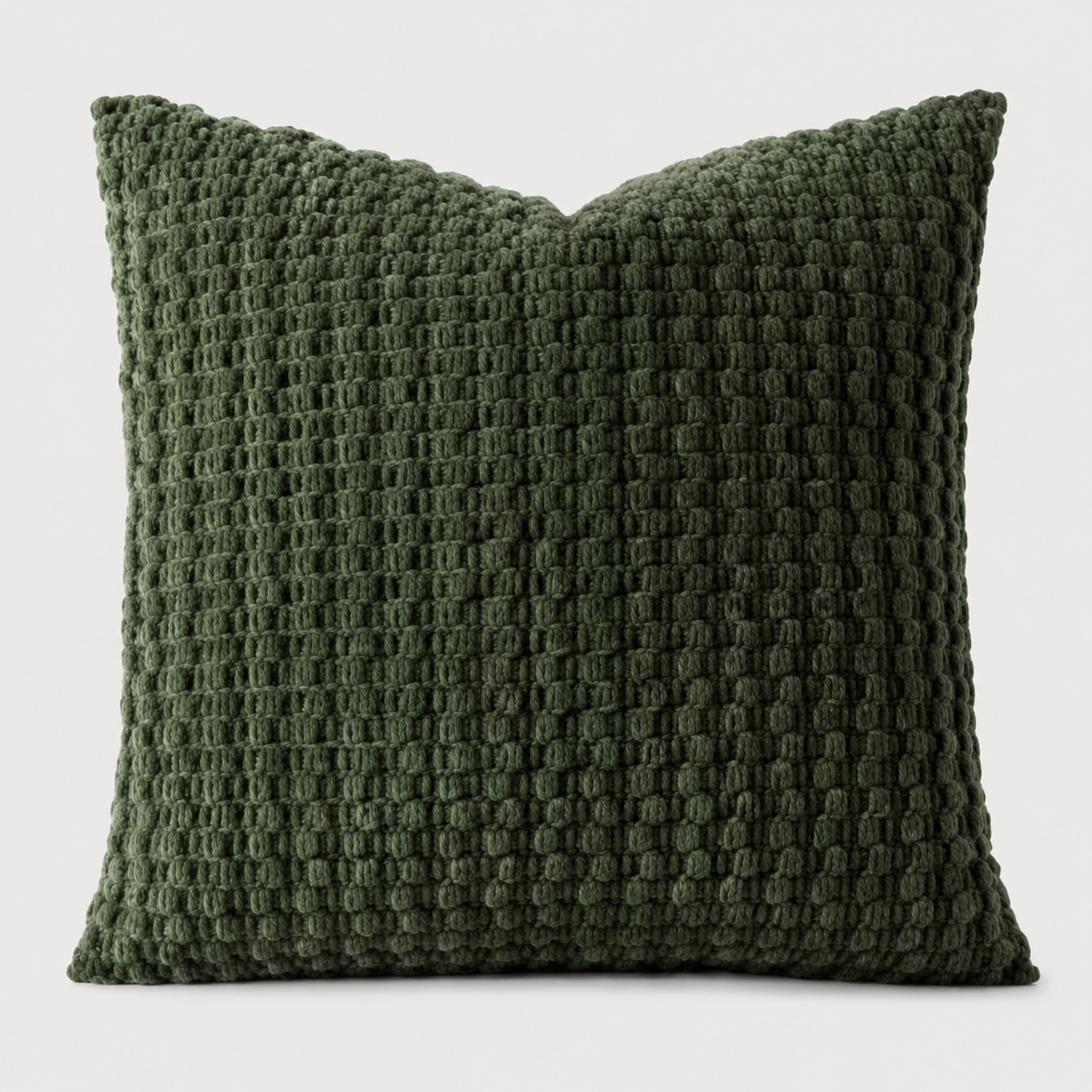 Olive Green Chunky Knit Pillow