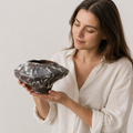 Marbled Ceramic Centerpiece Bowl - Front