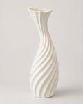 Ivory Spiral Ceramic Vase - Front