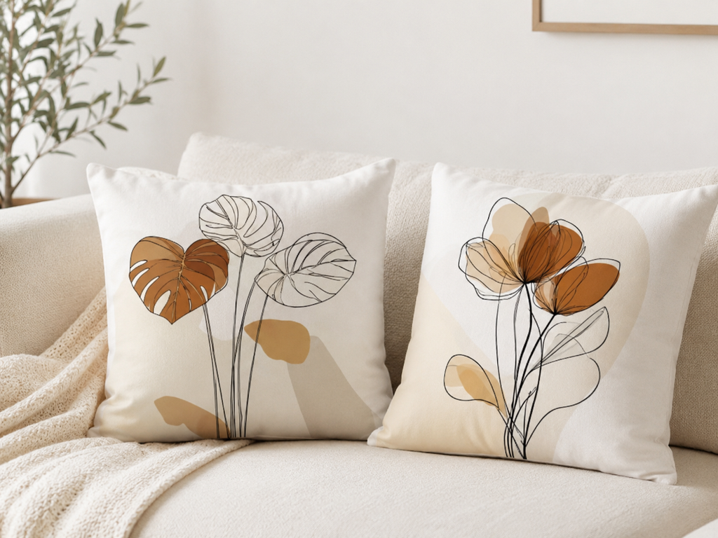Abstract Botanical Pillow Covers