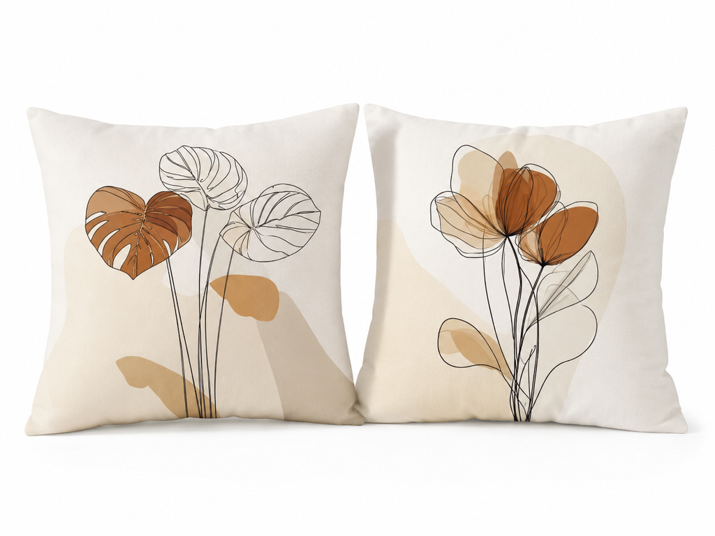 Abstract Botanical Pillow Covers