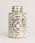 Gilded Porcelain Decorative Jar - Front