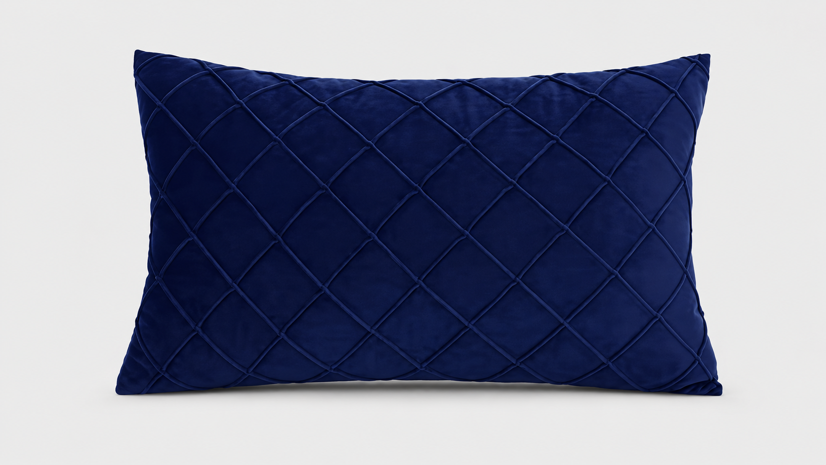 Navy Quilted Velvet Pillow