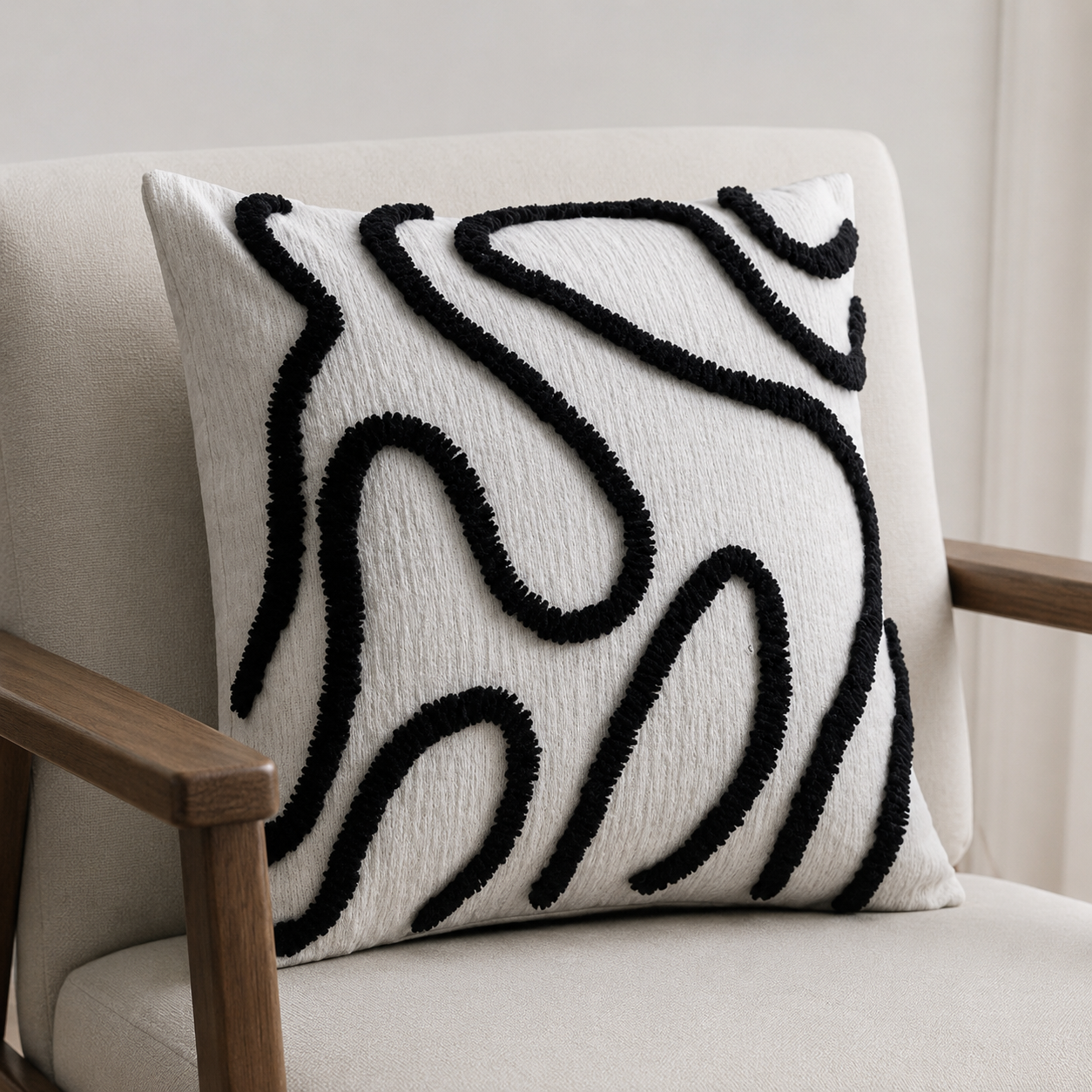 Abstract Tufted Decorative Pillow