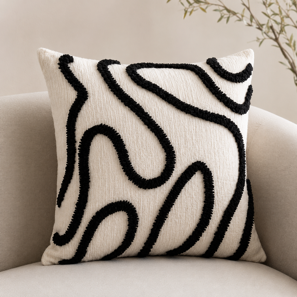 Abstract Tufted Decorative Pillow