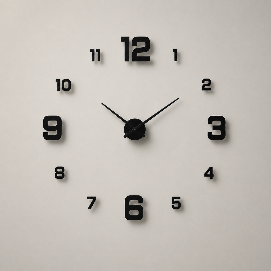 3D Frameless Wall Clock