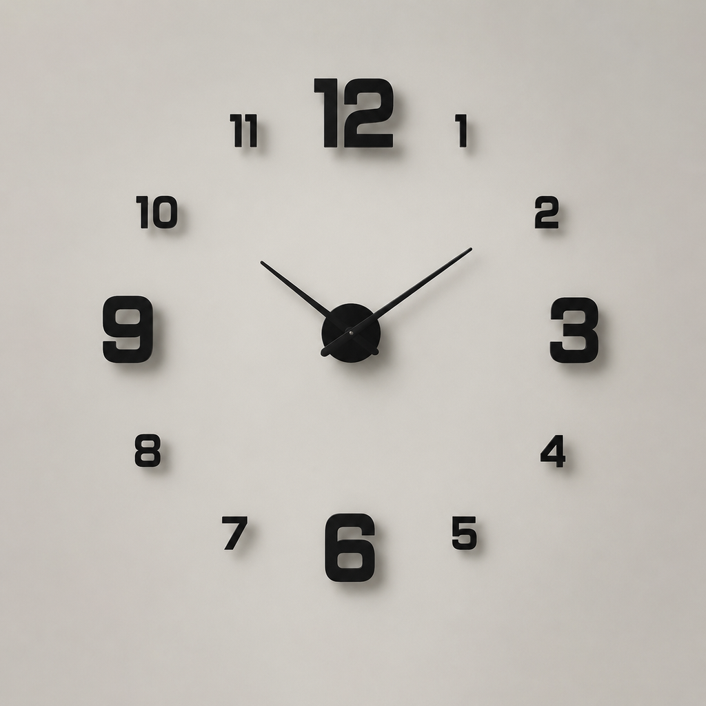 3D Frameless Wall Clock
