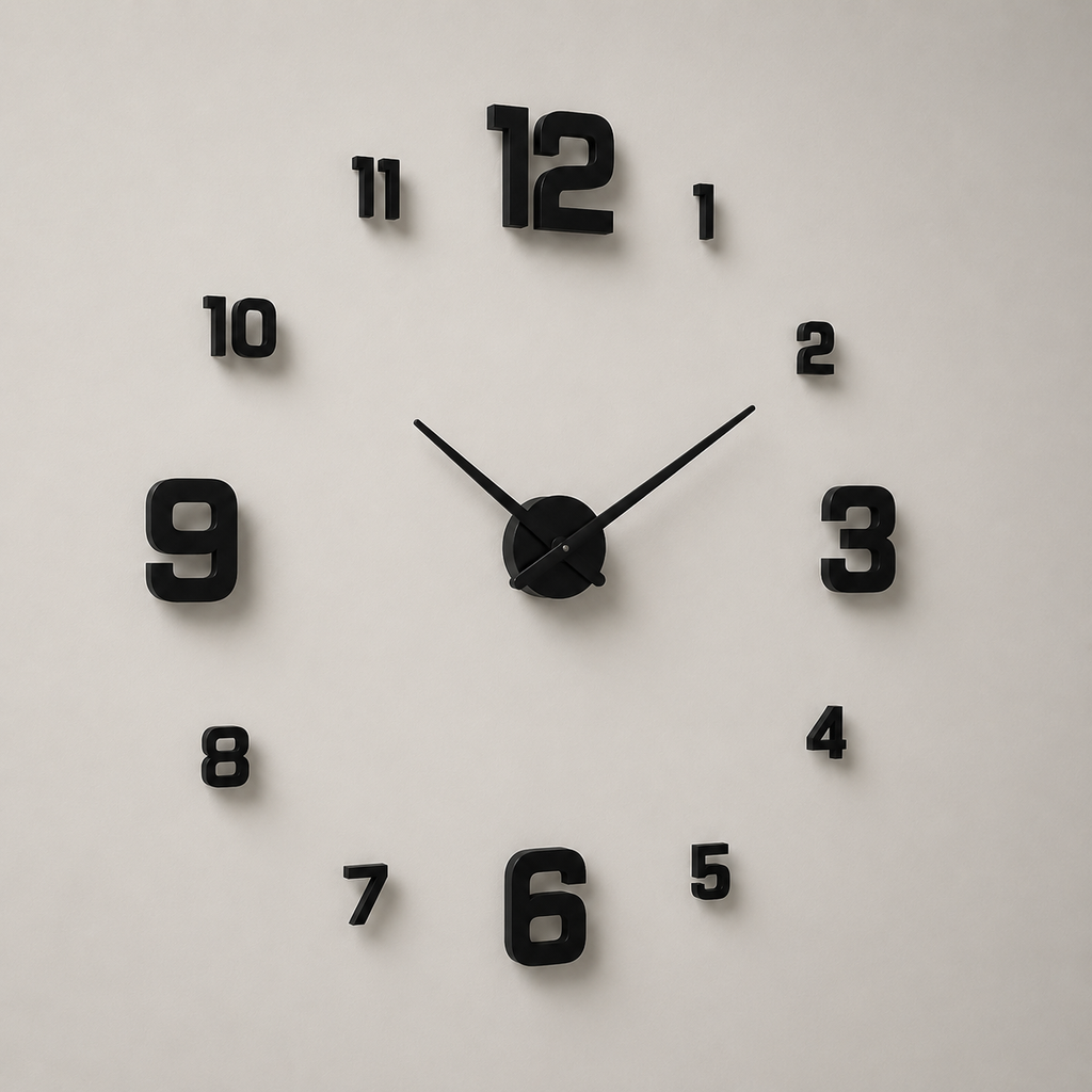 3D Frameless Wall Clock