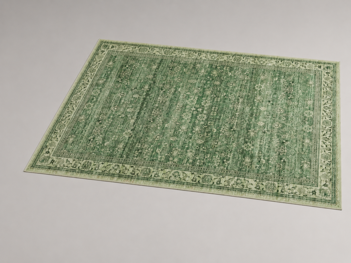 Vintage Sage Floral Area Rug