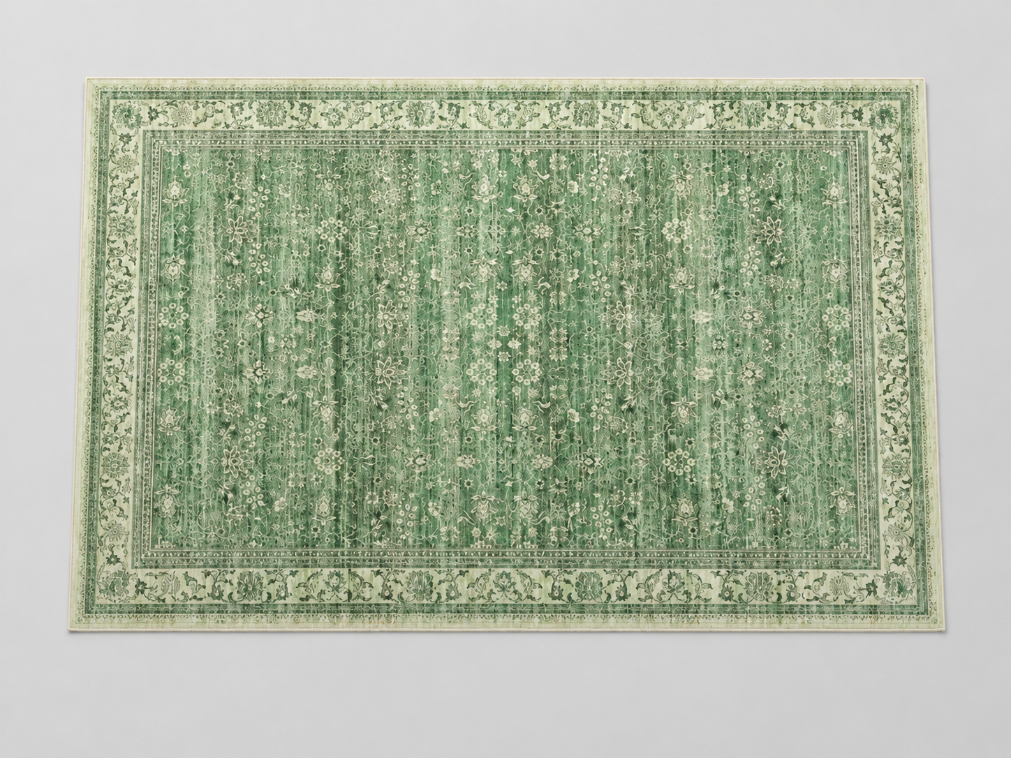 Vintage Sage Floral Area Rug
