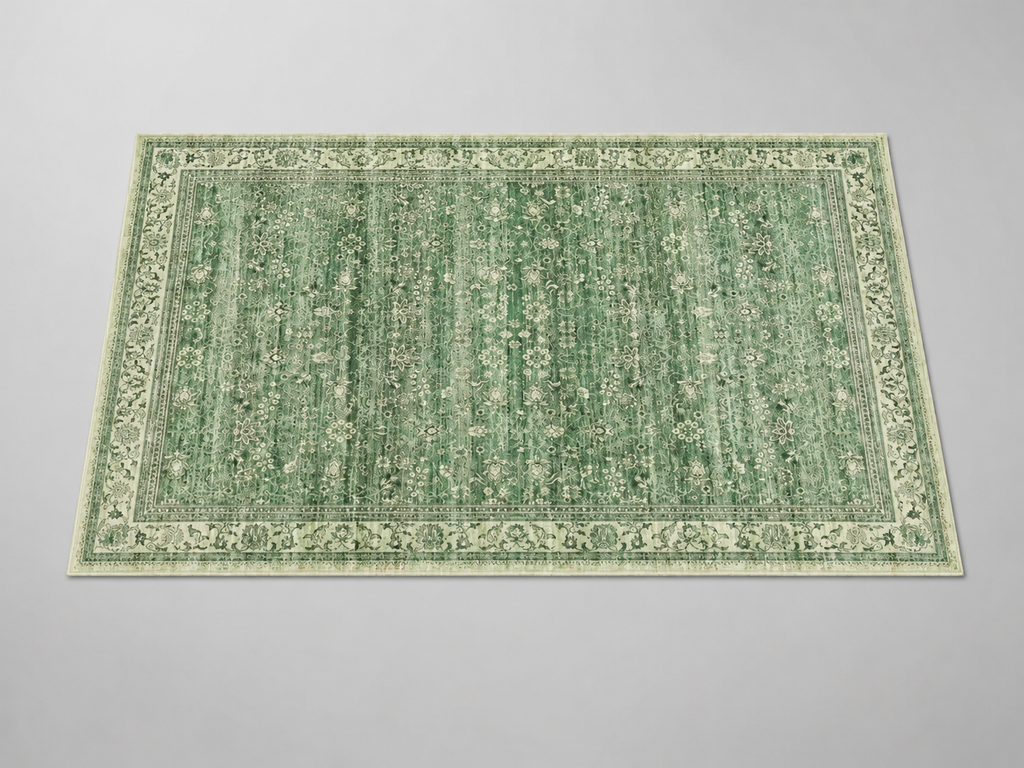 Vintage Sage Floral Area Rug