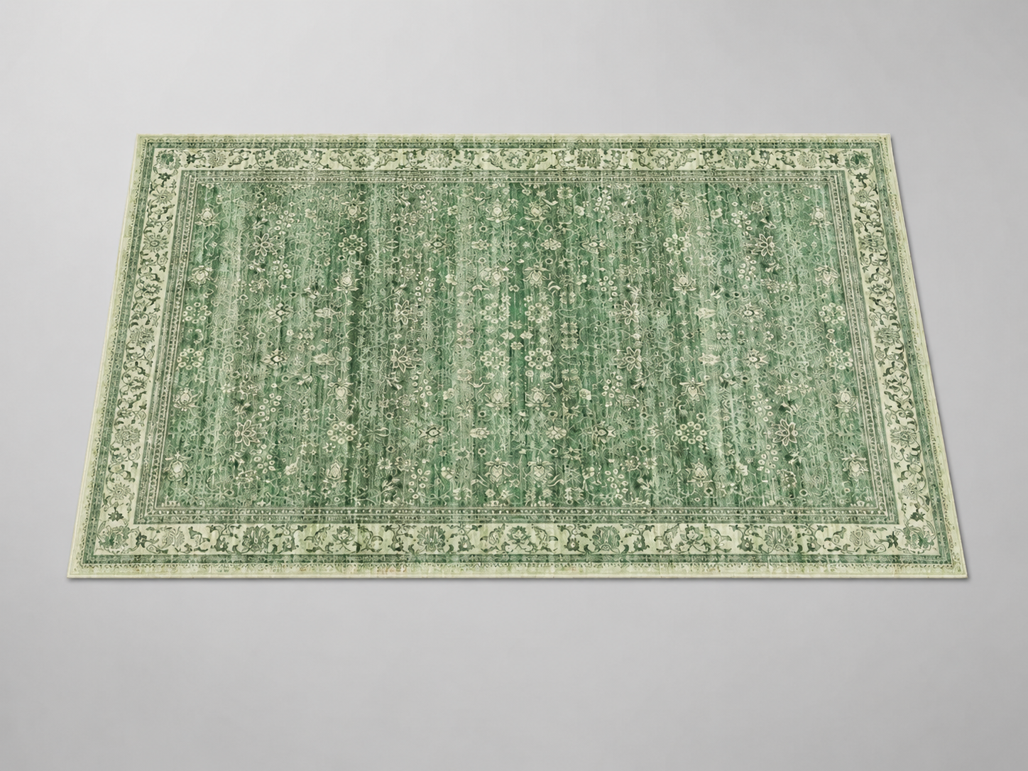 Vintage Sage Floral Area Rug