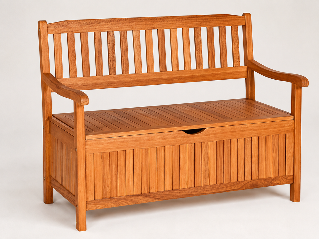 Wooden Outdoor Storage Bench - Detail