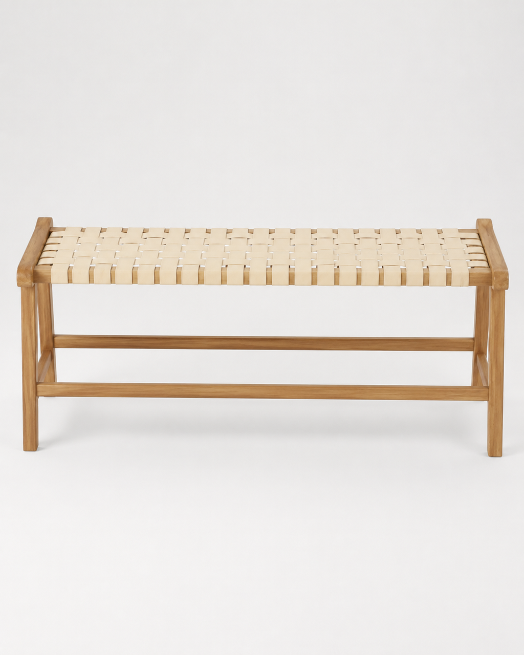 Woven Wood Accent Bench - Detail