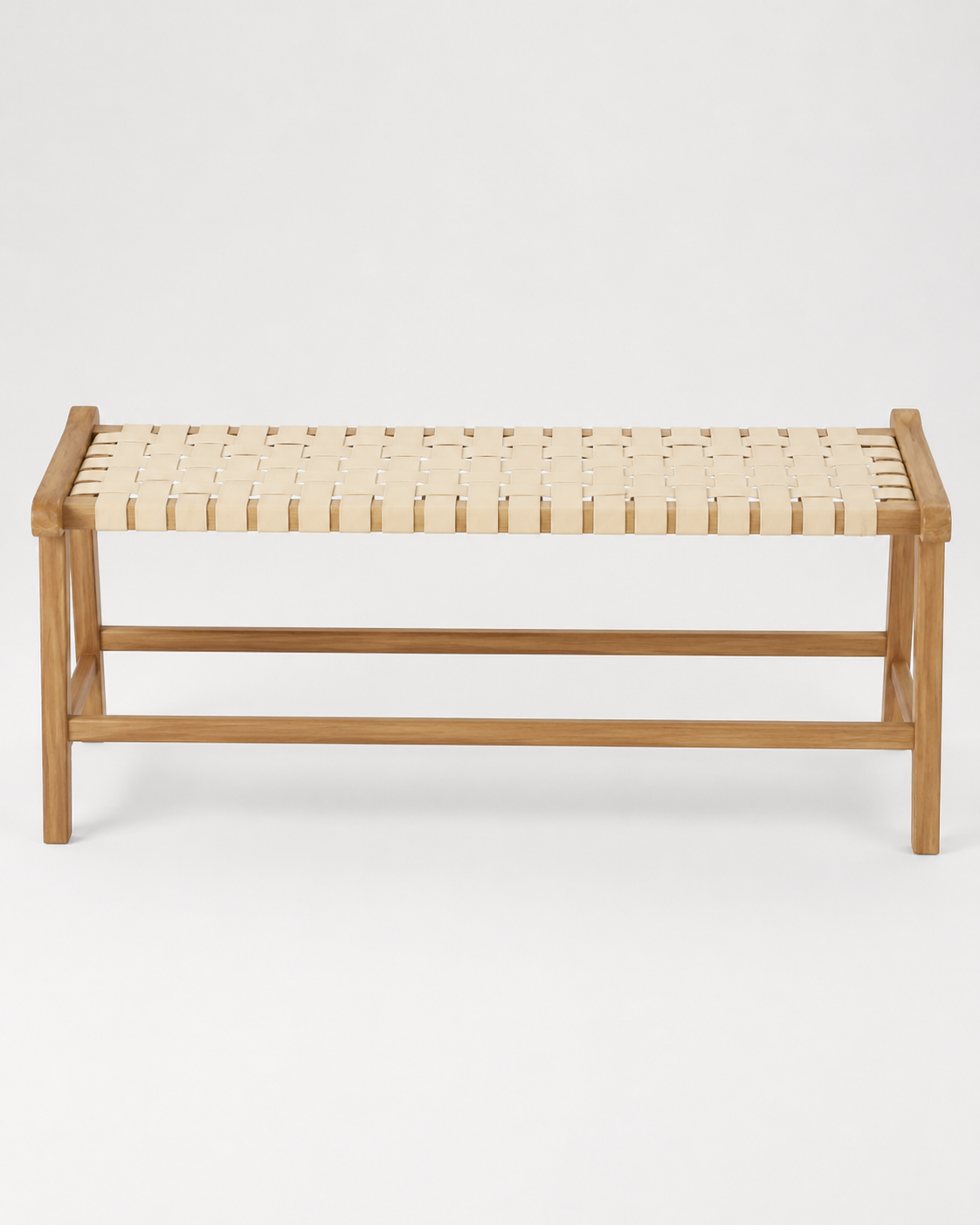 Woven Wood Accent Bench - Detail