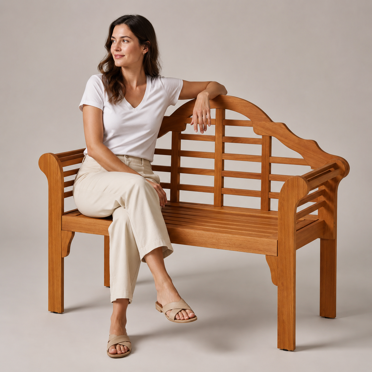 Classic Wooden Garden Bench - Front