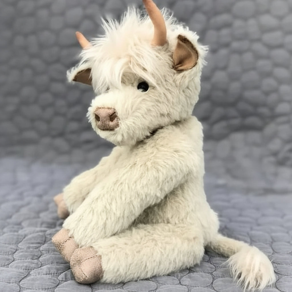Soft Plush Highland Cow Toy Handmade Cuddly Plush Animal Kids