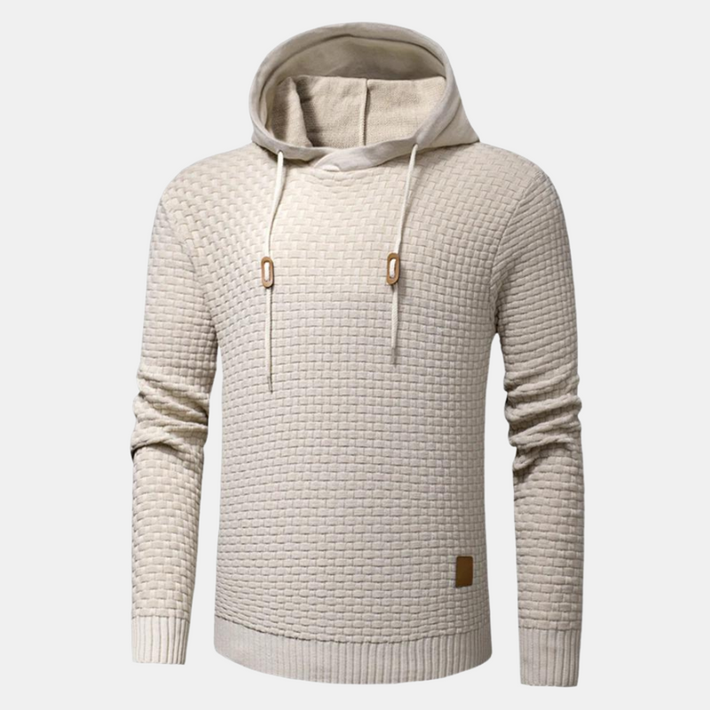Men's Slim Fit Textured Pullover Hoodie with Adjustable Drawstring - Stylish, Comfortable & Versatile Casual Wear for Every Occasion