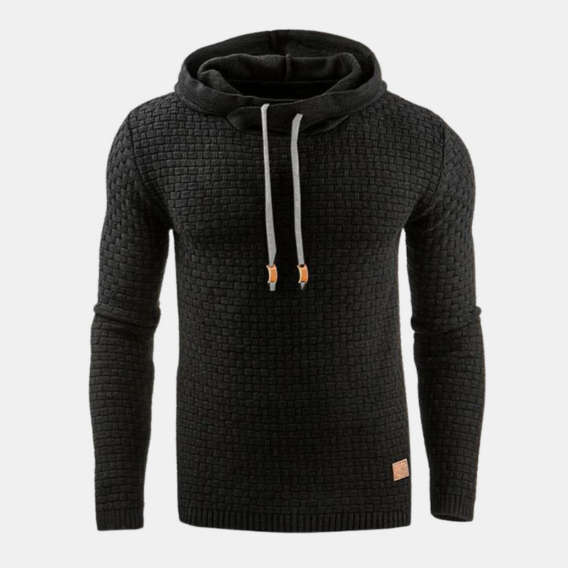 Men's Slim Fit Textured Pullover Hoodie with Adjustable Drawstring - Stylish, Comfortable & Versatile Casual Wear for Every Occasion