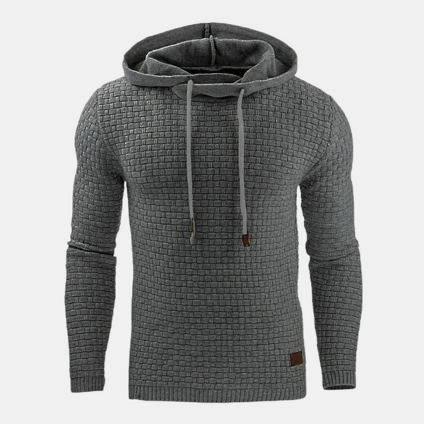 Men's Slim Fit Textured Pullover Hoodie with Adjustable Drawstring - Stylish, Comfortable & Versatile Casual Wear for Every Occasion
