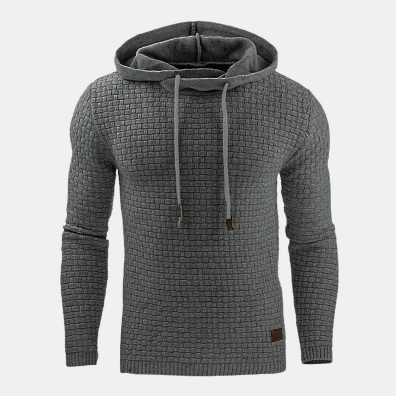 Men's Slim Fit Textured Pullover Hoodie with Adjustable Drawstring - Stylish, Comfortable & Versatile Casual Wear for Every Occasion