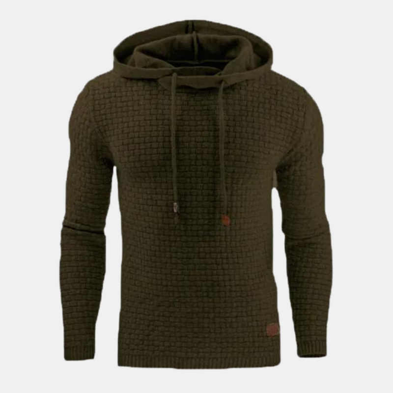 Men's Slim Fit Textured Pullover Hoodie with Adjustable Drawstring - Stylish, Comfortable & Versatile Casual Wear for Every Occasion