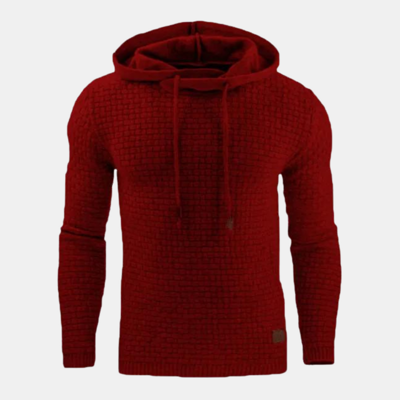 Men's Slim Fit Textured Pullover Hoodie with Adjustable Drawstring - Stylish, Comfortable & Versatile Casual Wear for Every Occasion