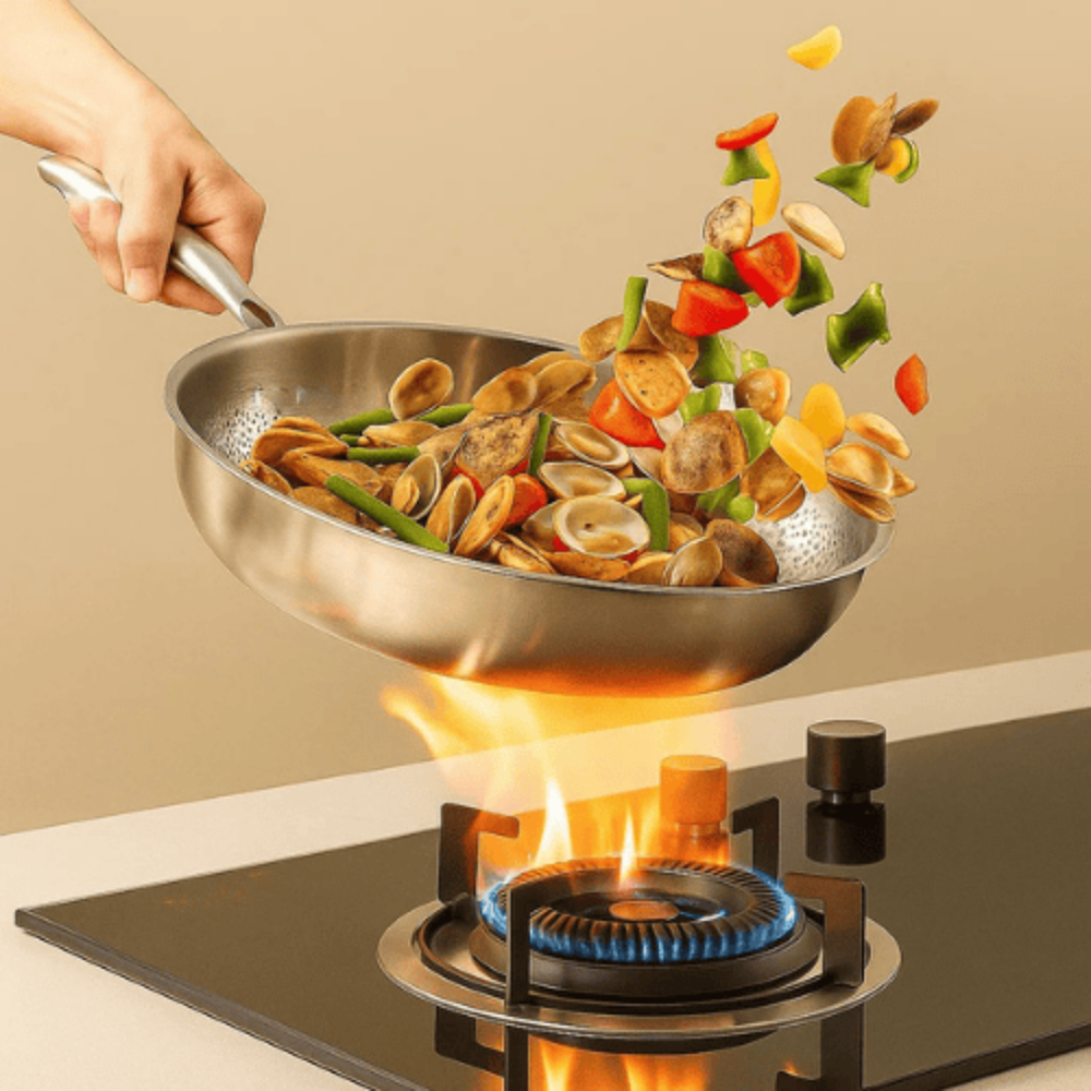 Frying Pan Stainless Steel Titanium Non Stick Cooking Pan