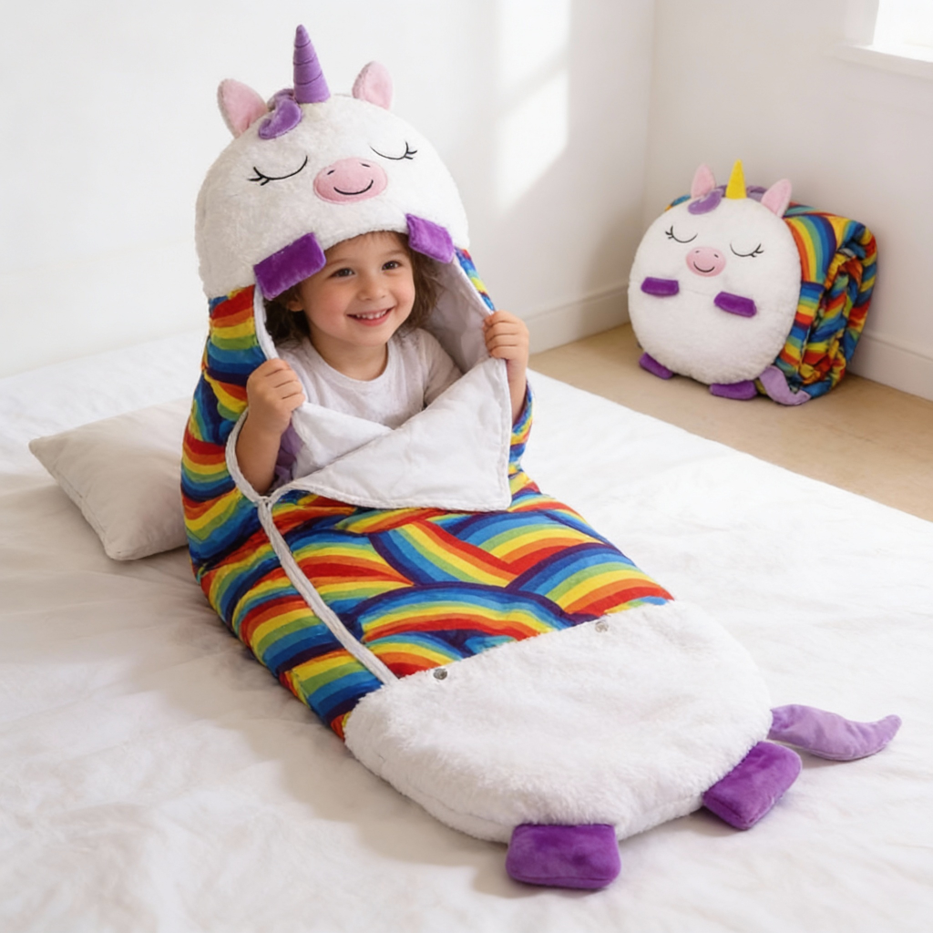 Womens Kids Sleeping Bag Lightweight Hooded Sack