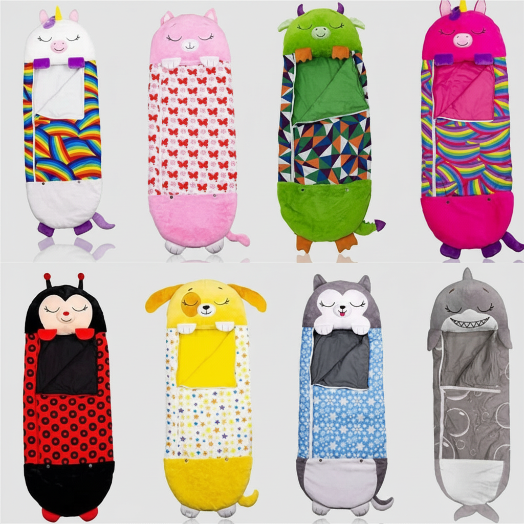 Womens Kids Sleeping Bag Lightweight Hooded Sack