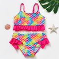 Women's Swimsuit Bikini Set Kids Swimwear Ruffle | Floral