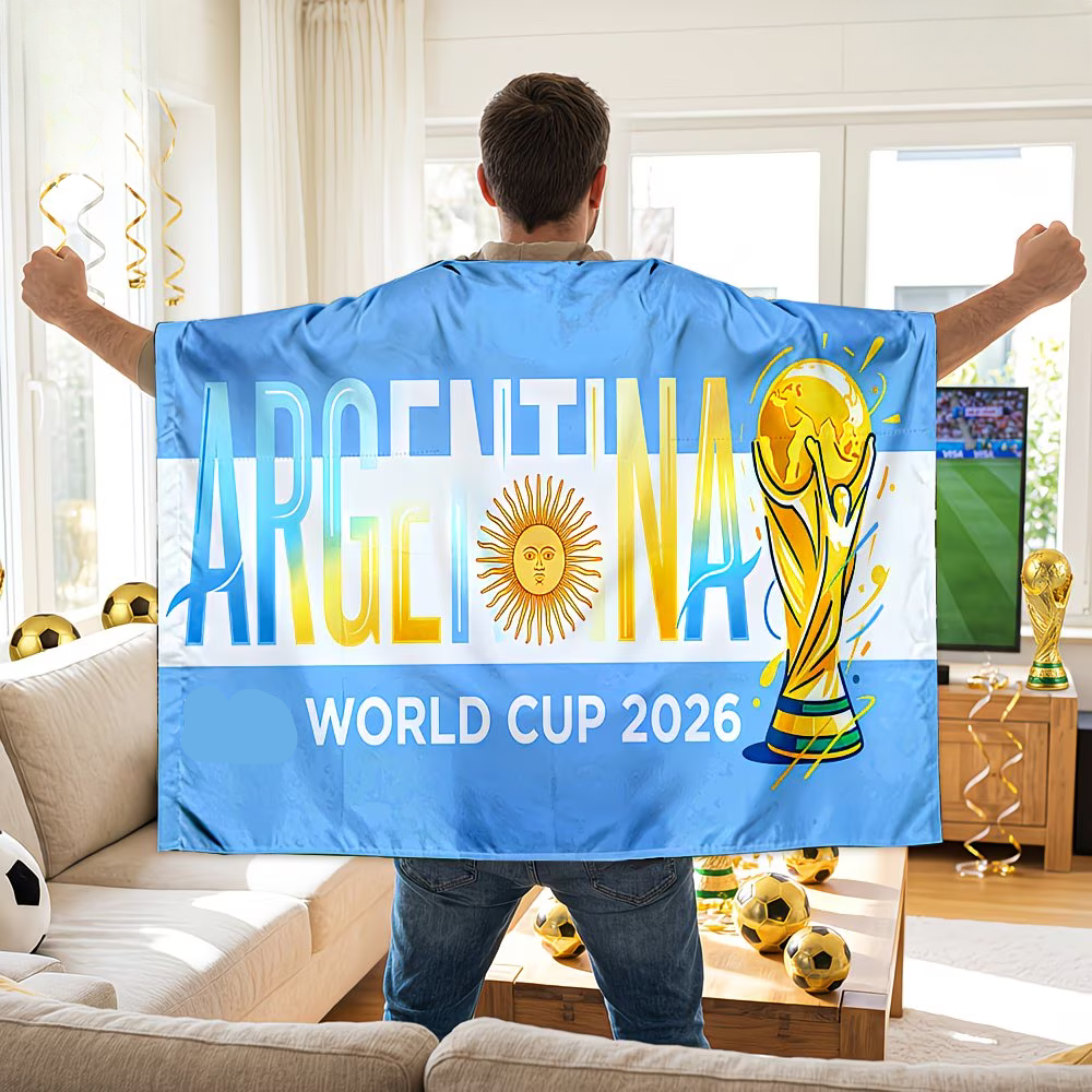 World Cup Argentina Flag Banner Sports Fan Soccer