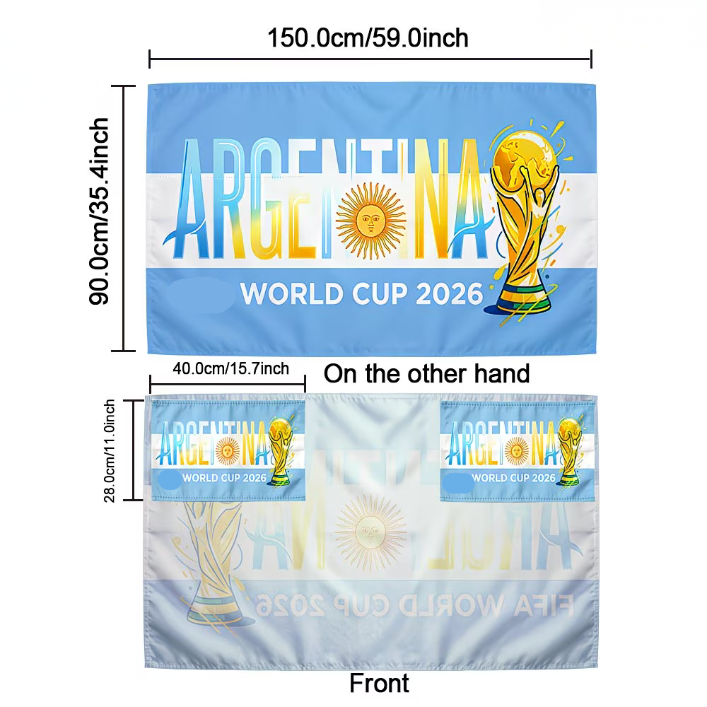 World Cup Argentina Flag Banner Sports Fan Soccer